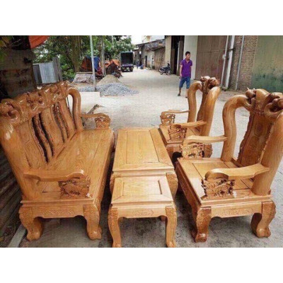 Bộ bàn ghế minh đào tay 10 gỗ sồi nga