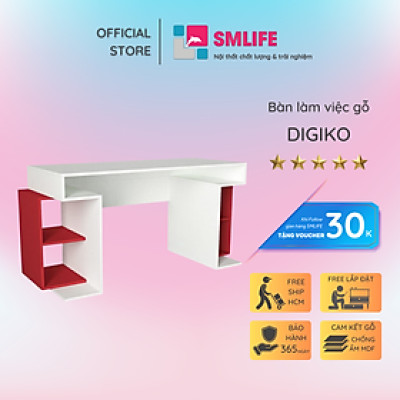 Bàn Học Trẻ Em Bằng Gỗ Đẹp Đơn Giản SMLIFE Digiko
