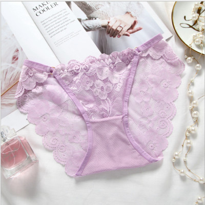  Quần chíp ren vòng 2 bên - Màu tím