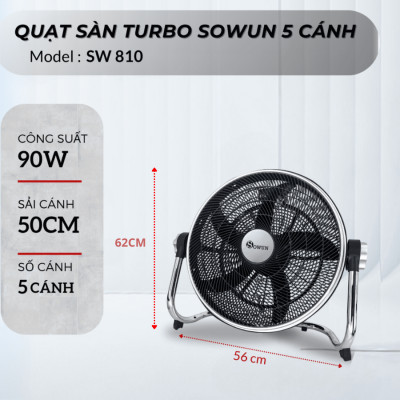 Quạt Công Nghiệp Chính Hãng SOWUN SW810, 100% Mô Tơ Làm Bằng Đồng, Công Suất Lớn