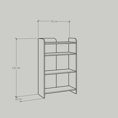 [Happy Home Furniture] CATY , Kệ sách 4 tầng ,  70cm x 30cm x 110cm (DxRxC), KSA_031