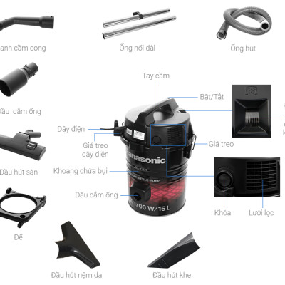 Máy hút bụi công nghiệp Panasonic MC-YL631RN46 - Hàng chính hãng