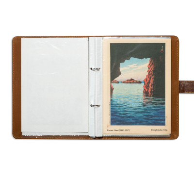 hoa ta - Bìa Da Đông Á Danh Hoạ Kèm Bộ 10 Tranh Khắc Gỗ Nhật In Trên Giấy Washi