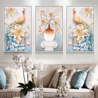 Tranh treo tường, tranh trang trí PP_ NT647 bộ 3 tấm ghép
