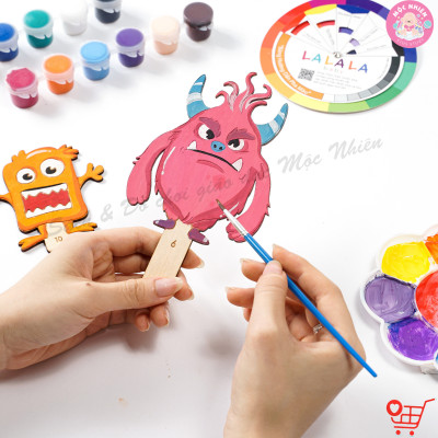 Đồ Chơi Tranh Gỗ Lalala Baby Tô Màu Kèm Màu Nước, Cọ và Truyện Kể I Paint I Play! Cho Bé Từ 3 Tuổi