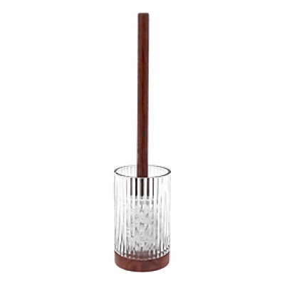 Bộ Dụng Cụ Cọ Toilet Thuỷ Tinh ROMEO Màu Trong W9xD9xH39Cm |Index Living Mall| Nội Thất Thái Lan