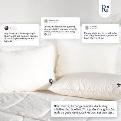 Gối Mây Ru9, Chất Liệu Microfiber 3D Tân Tiến, Đặc Biệt Chống Thấm, Nâng Đỡ Cổ - Ôm Trọn Đầu Giúp Ngủ Ngon, 2 Kích Thước