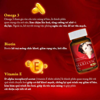 Liệu Trình Tăng Nội Tiết Tố Nữ Marilyn Plus Dân Khang Giảm Khô Hạn Tăng Sinh Lý Nữ Điều Hòa Kinh Nguyệt Hộp 30 viên