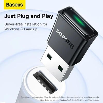 USB Bluetooth Tốc Độ Cao Baseus BA07 Bluetooth Receiver ZJBA010001- Hàng chính hãng