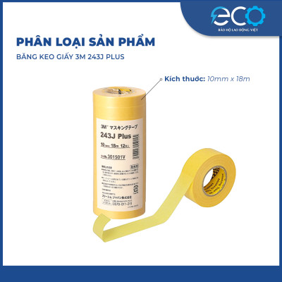 Băng keo giấy 3M 243J Plus dùng chạy chỉ siêu dai, chịu nhiệt tốt, không độc hại