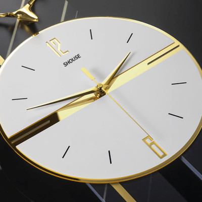 Đồng hồ treo tường trang trí nghệ thuật EA02 kim trôi không gây tiếng động decor cho phòng khách