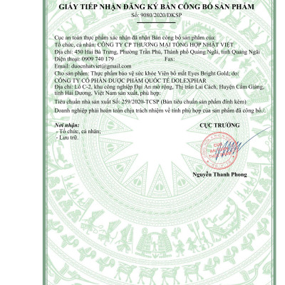 VIÊN BỔ MẮT EYES BRIGHT GOLD - GIÚP MẮT SÁNG KHỎE