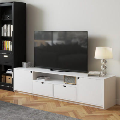 [Happy Home Furniture] CIRCLE , Kệ TIVI 2 cánh mở - 2 ngăn kéo , 200cm x 40cm x 48cm ( DxRxC), KTV_018