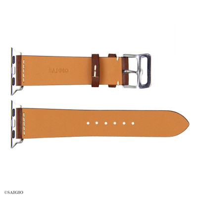 Dây Da Apple Watch 41mm 40mm 38mm, Chất Liệu Da Bò Cao Cấp, Phong Cách Vintage Thread Hoài Cổ, Đơn Giản Và Tinh Tế, Tương Thích Các Phiên Bản Series 10/9/8/7/6/5/4/3/2/1/SE/SE2 - Hàng Chính Hãng SAIGIO