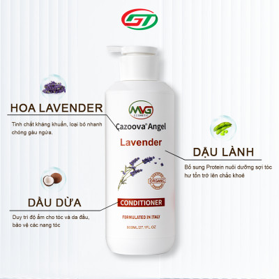 Combo dầu gội, dầu xả ngăn ngừa gàu Cazoova Lavender hương hoa oải hương quyến rũ 800ml