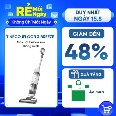 MÁY HÚT BỤI LAU SÀN KHÔ VÀ ƯỚT TINECO IFLOOR 3 BREEZE  – BẢN QUỐC TẾ – HÀNG CHÍNH HÃNG_BH 12 THÁNG