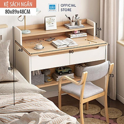 Bàn Học Tập Nhỏ Xinh Cho Bé, Học Sinh Màu Trắng Phối Vân Gỗ Sồi Thương Hiệu SIB Decor BLV75