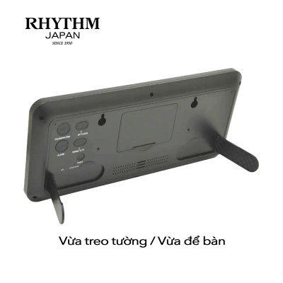 Đồng hồ Rhythm LCW017BR02- Kt 35.6 x 16.0 x 2.6cm, 638g. Vỏ nhựa. Dùng Pin.