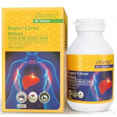 Viên uống Giải độc gan Vitatree Super Liver detox, lọ 80v, nhập khẩu Úc