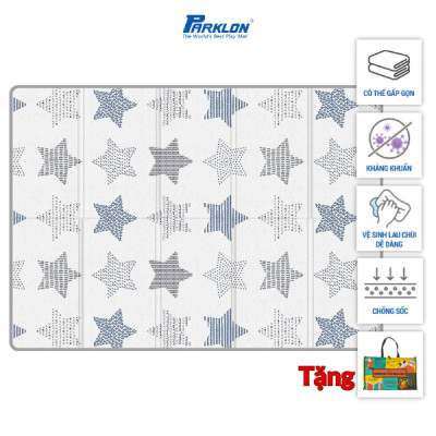 Thảm Em Bé Cao Cấp Parklon Siêu Nhẹ Họa Tiết Chòm Sao Lấp Lánh Chính Hãng Hàn Quốc (200x140x1)cm Gấp Hình Zíc Zắc Chống Bụi Kháng Khuẩn Khử Mùi Chống Ồn Chống Trượt Chống Sốc (Silky Portable Mat-Twinkle Star)+ Túi Đựng Tiện Lợi
