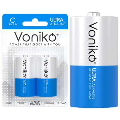Vỉ 2 Pin Kiềm C 1.5V - Voniko