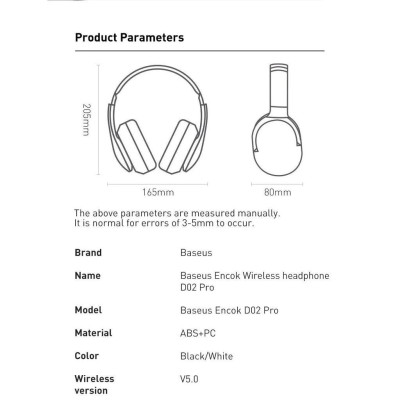 Tai nghe chụp tai không dây cao cấp Baseus Encok Wireless headphone D02 Pro- hàng chính hãng.
