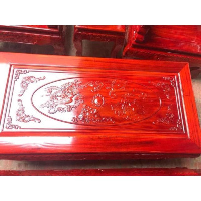 Bàn ghế Nghê Rồng Khuỳnh gỗ Xà Cừ Đỏ