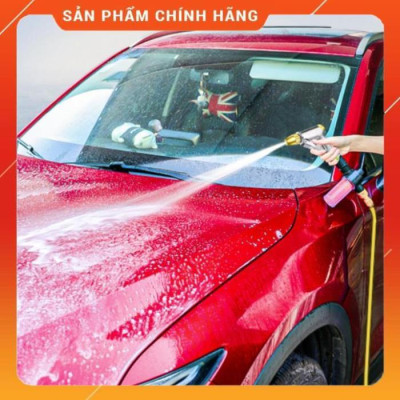 Bộ dây vòi xịt nước rửa xe,tưới cây , tăng áp 3 lần,loại 7m,10m 206236 đầu đồng, cút,nối nhựa đen+ móc khoá .
