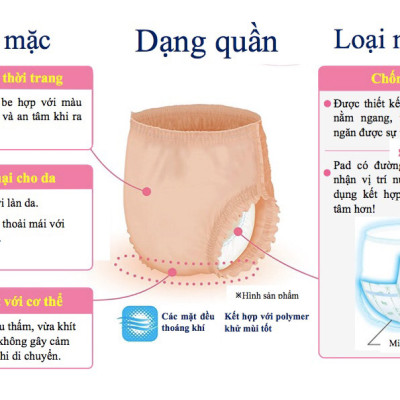 Combo Tã - Bỉm quần cho người già size L và miếng lót mỏng Livedo Nhật Bản