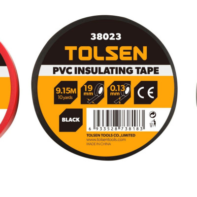 BĂNG KEO ĐIỆN ĐEN, TRẮNG, ĐỎ 9,15M TOLSEN 38023, 38024, 38025 - HÀNG CHÍNH HÃNG