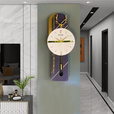 Đồng hồ treo tường trang trí nghệ thuật EA02 kim trôi không gây tiếng động decor cho phòng khách