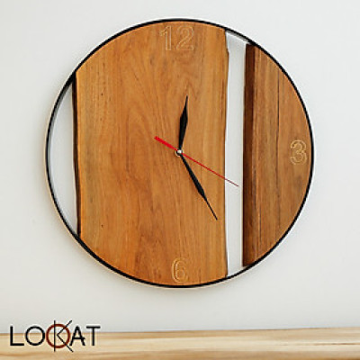 Đồng Hồ Treo Tường Décor Nhà Phong cách Retro Cổ Điển - Tinh Tế từ Gỗ Mộc Tự Nhiên DH12050047