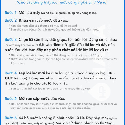 Bộ 5 Lõi Lọc Nước RYO HYUNDAI RP903, Sediment, Pre-Carbon, RO Membrane Filter, Post Carbon, TCR Filter, Nhập Khẩu Hàn Quốc - Hàng Chính Hãng.