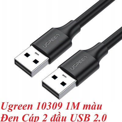Ugreen UG10309US102TK 1M màu Đen Cáp 2 đầu USB 2.0 vỏ nhựa PVC - HÀNG CHÍNH HÃNG