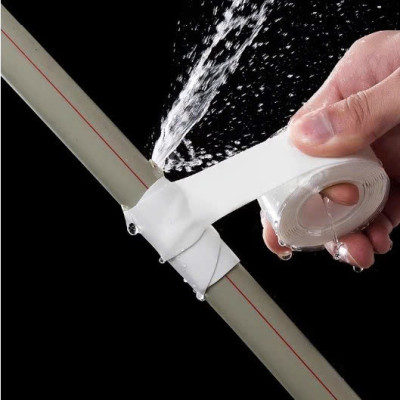 2.5cmx1m Băng Keo Vá Ống Nước Silicon Chịu Nhiệt Nóng Lạnh, Chống Thấm Nước MÀU TRẮNG