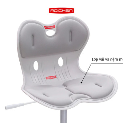 [Ghế Roichen WOW Minh Ngọc] Ghế chỉnh dáng ngồi đúng  có chân xoay Roichen - WOW Hàn Quốc. Màu nâu chân đen