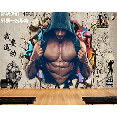 (HCM)TRANH DÁN TƯỜNG TRANG TRÍ PHÒNG GYM - TRANH LỰC SỴ - TRANH DÁN  PHÒNG TẬP