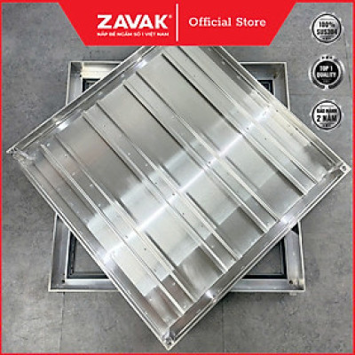 Nắp bể ngầm inox Zavak MHO-AA70 chống nước, ngăn mùi, lát đá dày 3cm, tải cho xe 2 tấn