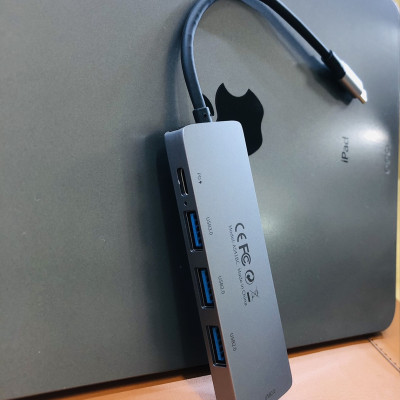 Hub Wiwu Alpha 5 in 1 A541BC dành cho macbook, laptop tốc độ truyền tải dữ liệu cao với cổng USB 3.0, SẠC NHANH PD TYPE-C 3.0 - Hàng chính hãng