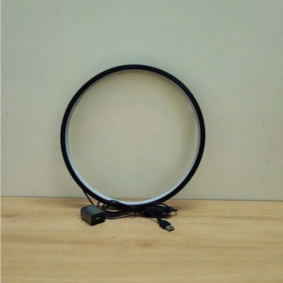 Kệ Gỗ Cao Cấp Kết Hợp Đèn LED Trang Trí Vòng Hào Quang 20/30/40cm – 3 Màu – Decor Bàn Làm Việc, Bàn Trà – Kèm Quà Tặng