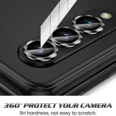 Bộ miếng dán kính cường lực bảo vệ Camera cho Samsung Galaxy Z Fold 4 hiệu HOTCASE Kuzoom Protective Lens mang lại khả năng chụp hình sắc nét full HD (độ cứng 9H, tặng kèm khung tự dán) - hàng nhập khẩu