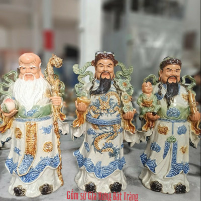 Bộ tam đa phúc lộc thọ gốm bát tràng