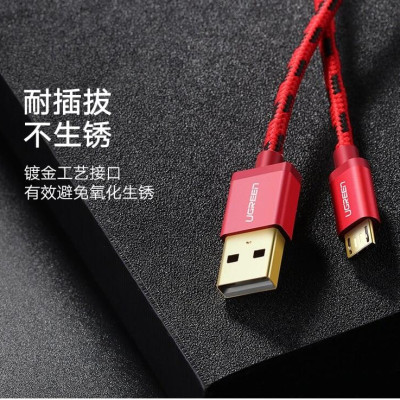 Ugreen UG40398US246TK 1.5M màu Xanh dương Cáp sạc truyền dữ liệu USB 2.0 sang MICRO USB dây bọc lưới - HÀNG CHÍNH HÃNG