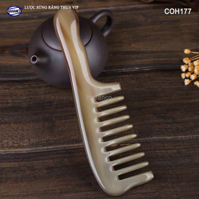 Lược sừng răng thưa xuất Nhật hàng VIP (Size: XL - 19cm) COH177 - Cho tất cả các loại tóc /xoăn /xù /rối - Chăm sóc tóc