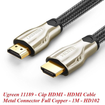 Ugreen UG11189HD102TK 1M màu Đen Cáp tín hiệu HDMI vỏ bọc lưới cao cấp - HÀNG CHÍNH HÃNG