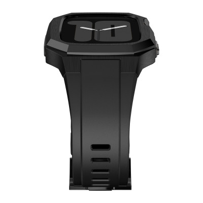 Ốp Case Vỏ Thép Không Gỉ bảo vệ tích hợp dây đeo Fluororubber cho Apple Watch Series 10 Size 46mm - Hàng Chính Hãng