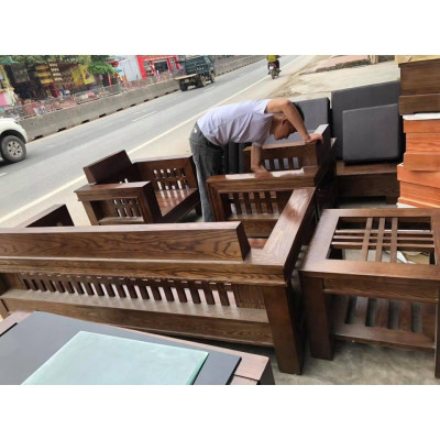 Bộ ghế gỗ đối caro sồi Nga BG023