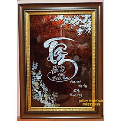 Tranh sơn mài khảm ốc Chữ PHÚC - LỘC - THỌ - TÂM - ĐỨC -NHẪN