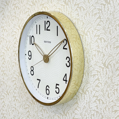 Đồng hồ treo tường Nhật Bản Rhythm CMG607NR65. Kt 30.0 x 4.7cm, 750g. vỏ kim loại. Dùng Pin