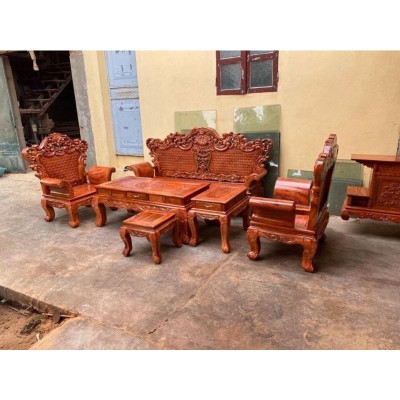 Bộ bàn ghế hoàng gia gỗ xà cừ - NỘI THẤT BÌNH LONG 0988-352-210
